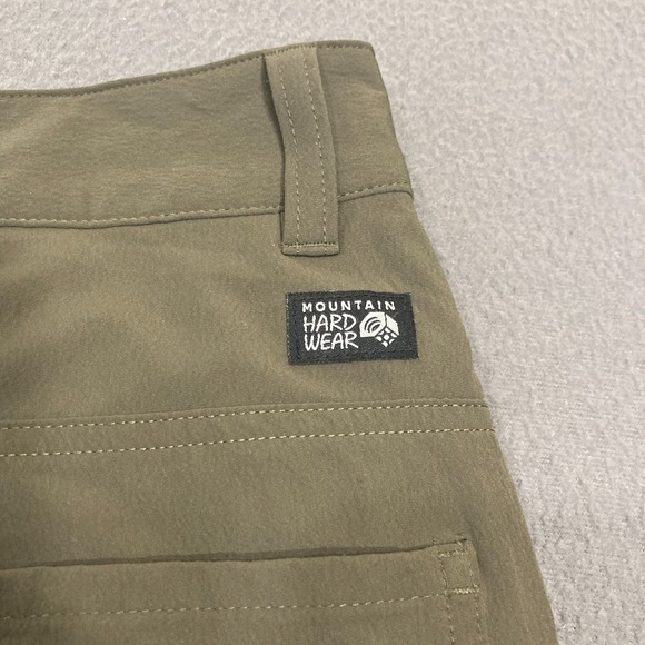 Mountain Hardwear Pants Mens 31x30 Olive Fleece Lined Softshell Hiking Outdoor - Picture 3 of 11